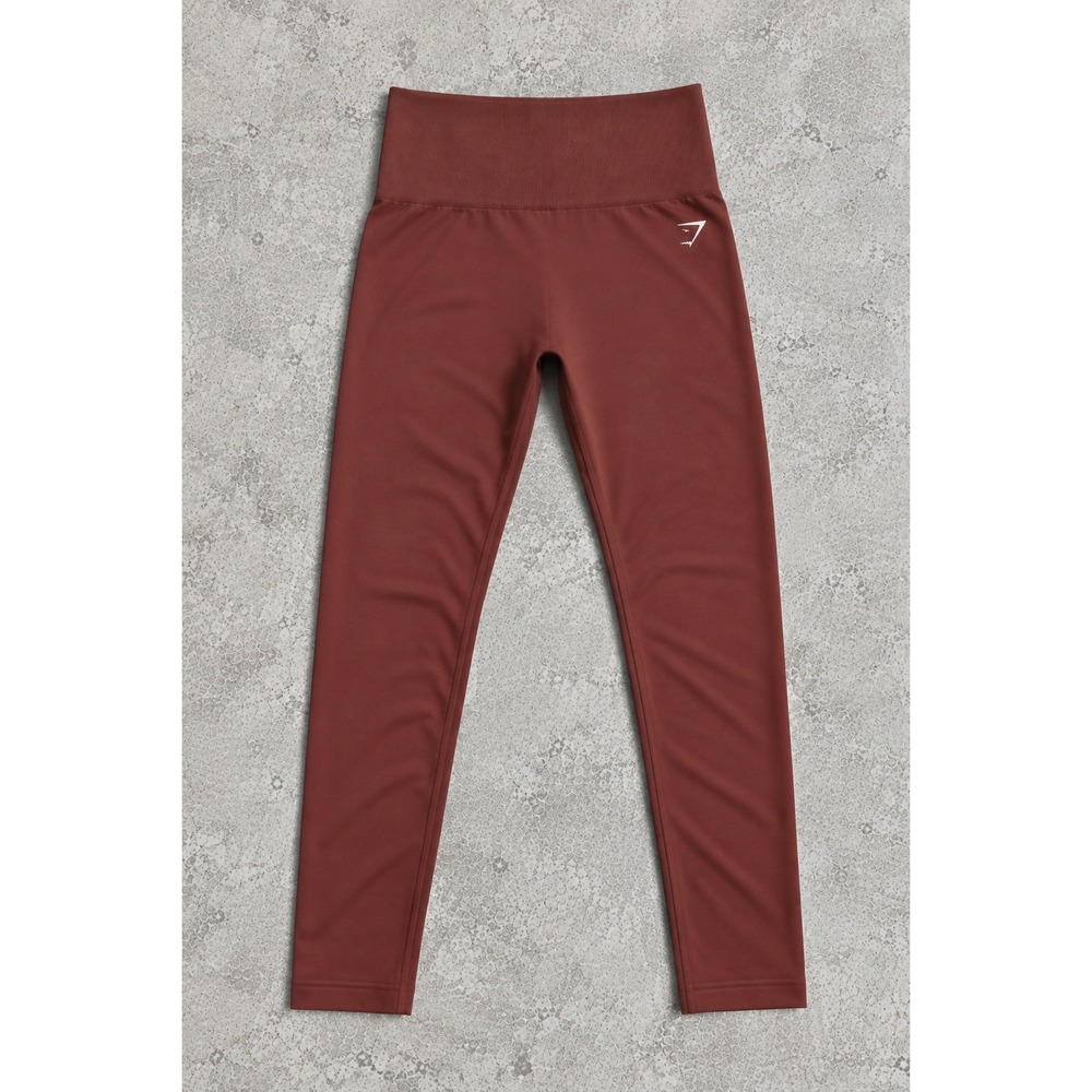 Gymshark Women's Everyday Seamless Leggings Burgundy Brown Workout Gym Outfit M